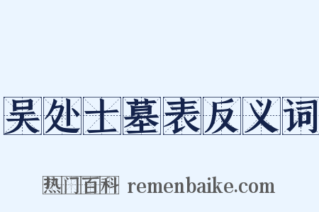吴处士墓表反义词是什么意思的图片